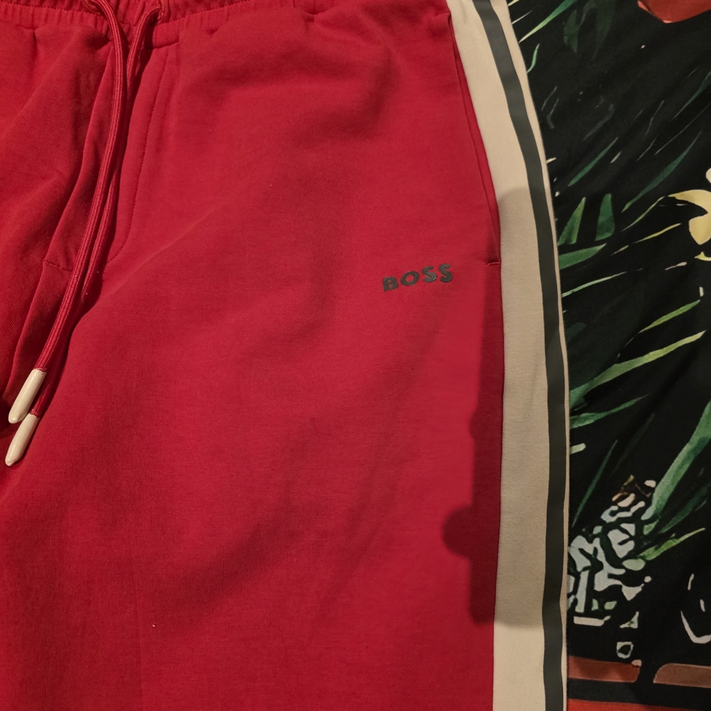 Boss Red Pants with White Accent
